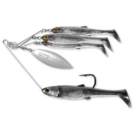 LIVETARGET Minnow Rig Spinnerbait Large 14g Smoke/Silver