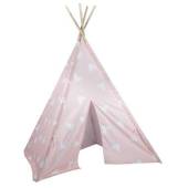 Cort de joaca EDDY TOYS Tipi Junior model inimioare, roz alb, 120x120x150cm