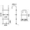 Scara detasabila telescopica OSCULATI Eco, inox, 4 trepte, 117x40cm