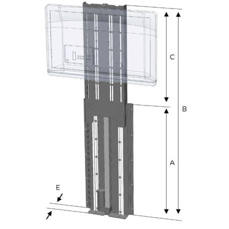Lift TV electric vertical OSCULATI, 650mm, 12V
