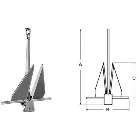 Ancora OSCULATI Danforth, otel galvanizat, 30kg