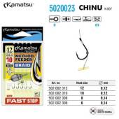 Carlige legate KAMATSU pentru Method Feeder + Fast Stop, Chinu nr.12, 5buc/plic