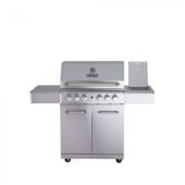 Gratar pe gaz din inox ALL'GRILL Allrounder L 100304, cu 4.1 arzatoare si arzator ceramic pentru rotisor