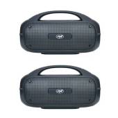 Set 2 boxe portabile PNI FunBox BT600, imperechere prin Bluetooth cu functie sunet stereo, 65W, IPX4