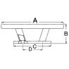 Tachet inox AISI 316 NORDIK, finisat, 310mm, baza ovala 85mm