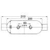 Tachet inox AISI 316 NORDIK, finisat, 310mm, baza ovala 85mm