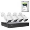 Kit supraveghere video PNI House IPMAX POE 3, NVR cu 4 porturi POE, ONVIF si 4 camere cu IP