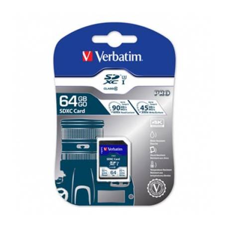 Card de memorie MicroSDHC Pro U3 Verbatim, 64GBCL10 UHS-I