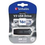 USB Flash Drive Verbatim, V3, 3.0, 16GB, Negru