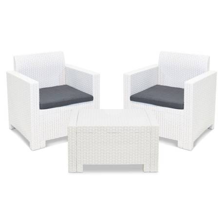 Set mobilier balcon BICA Nebraska Terrace, alb, 2 persoane