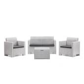 Set mobilier gradina BICA Nebraska 2 alb, 4 persoane