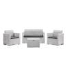 Set mobilier gradina BICA Nebraska 2 alb, 4 persoane