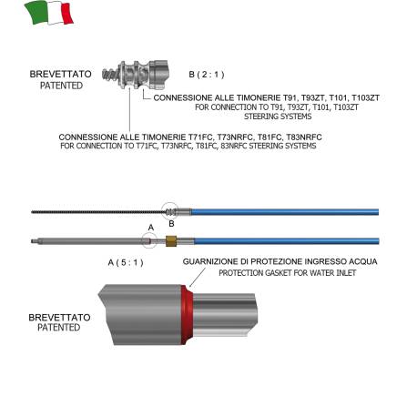 Cablu sistem directie M90 MACH 8ft