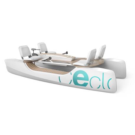 Catamaran CECLO Cruise cu pedale si motor outboard electric Yamaha, 393cm, 4 persoane