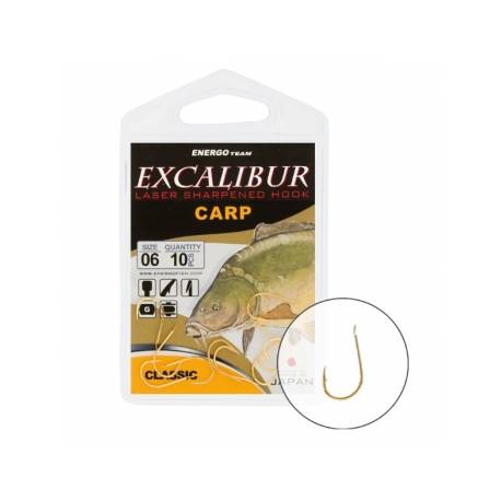 Carlige EXCALIBUR Carp Classic Gold Nr.2, 8buc/plic