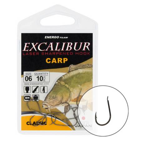 Carlige EXCALIBUR Carp Classic Black Nickel Nr.2, 8buc/plic