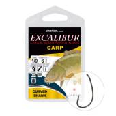 Carlige EXCALIBUR Carp Curved Shank Nr.1/0, 6buc/plic