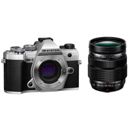 Kit Aparat foto Mirrorless Olympus OM-5, 20.4MP, 4K + obiectiv 12-40mm PRO II (Argintiu)