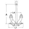 Ancora Hall model original, 34kg, fonta galvanizata