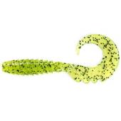 Naluca FISHUP Fancy Grub 5cm, culoare 055 Chartreuse Black, 10buc/plic