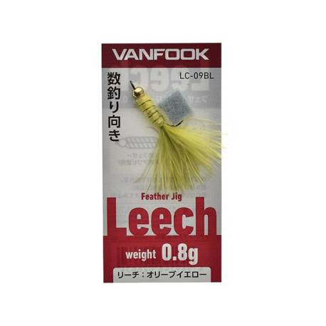 Jig cu pene VANFOOK Leech LC-09BL 0.8g Olive and Yellow