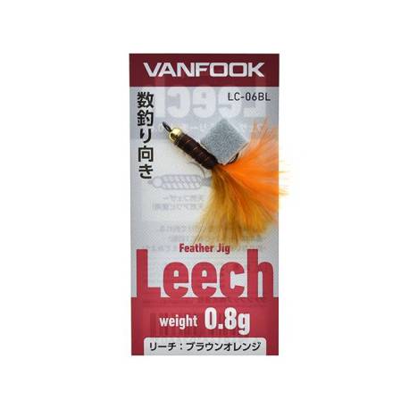 Jig cu pene VANFOOK Leech LC-06BL 0.8g Brown and Orange