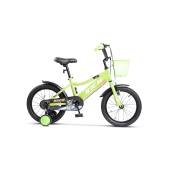 Bicicleta copii 3-5 ani RICH R1405A, roti 14", V-Brake, roti ajutatoare, Verde/Alb