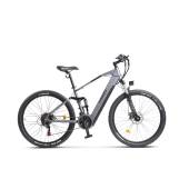 Bicicleta electrica MTB-FS (E-Bike) CARPAT C275M17E, roti 27.5", motor 250W, autonomie max. 60 Km, Gri