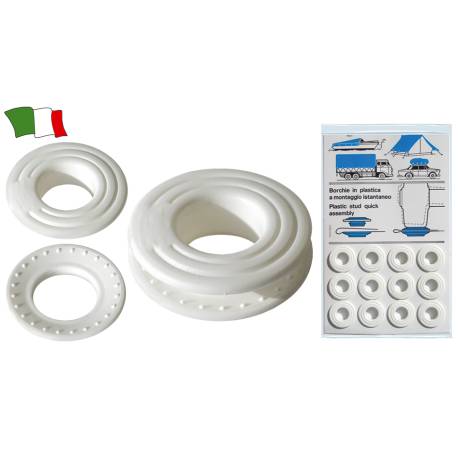 Garnituri din plastic pentru prelata, albastru, 12 bucati