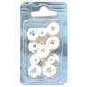Nasturi rotunzi pentru fixare prelata 19mm, alb, 10 bucati