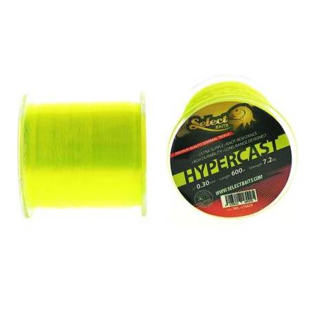 Fir monofilament SELECT BAITS HyperCast Neon Yellow 0.40mm, 15.2kg, 600m