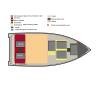 Barca aluminiu RIVERLAKE DLX 465 Tiller 4.65cm, 5 persoane, max.60CP