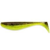 Naluca FISHUP Wizzle Shad 12.5cm, culoare 203 Green Pumpkin Flo Chartreuse, 4buc/plic