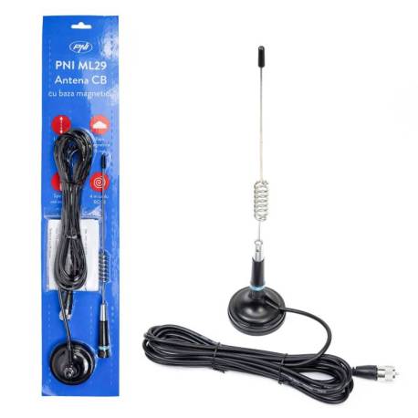 Antena radio CB PNI ML29, lungime 34cm, cu magnet si cablu RG58