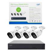 Kit supraveghere video POE PNI House IPMAX POE 5, NVR cu 4 porturi POE si 4 camere cu IP 5MP