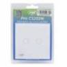 Intrerupator cap scara si cap cruce dublu cu touch PNI CS202W din sticla, alb cu LED indicator