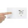 Intrerupator simplu PNI SH115W din sticla cu touch, priza Schuko si USB