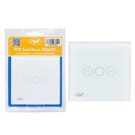 Intrerupator simplu cu touch si dimmer PNI SafeHome DIM101, 1X700W, Live Wire