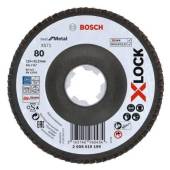 Disc lamelar cu profil convex BOSCH, 125x22.2mm, granulatie 80