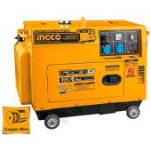 Generator Diesel Curent Electric, Ingco GSE50001, Putere 5000W, Tehnologie AVR, Pornire Electrica, Monofazat