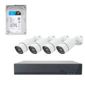Kit supraveghere video POE PNI House IPMAX POE 8, NVR cu 4 porturi POE, 4 camere cu IP 8MP, HDD 1TB