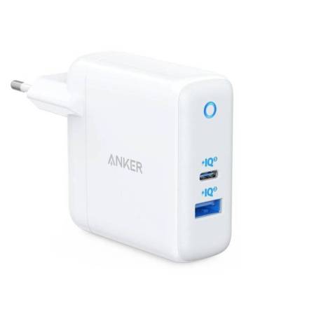 Incarcator de retea ANKER PowerPort PD+ 2, USB-C, USB-A, 35W, Alb