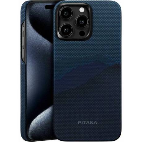 Husa smartphone PITAKA StarPeak MagEZ Case 4, Aramida 1500D, pentru iPhone 15 Pro Max, compatibila MagSafe Over the Horizon