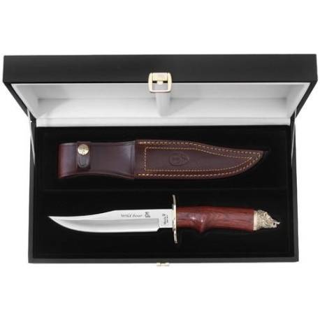 160 mm blade,rosewood pakkawood,brass guard and wild boar head cap Muela WILDBOAR-16R