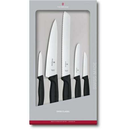 Swiss Classic, Kitchen Set, 5 Pieces, Black, Gift Box Victorinox 6.7133.5G