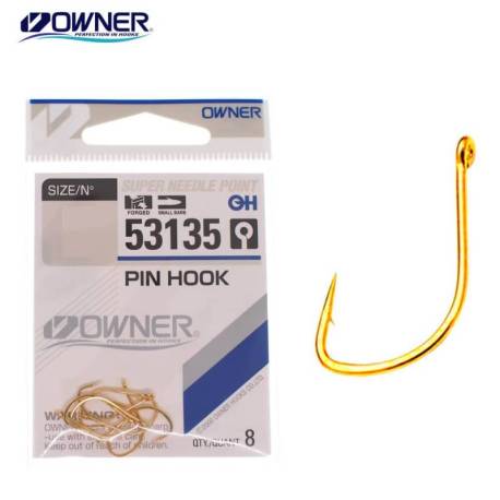 Carlig OWNER Pin Hook 53135 Gold, Nr.8, 9buc/plic