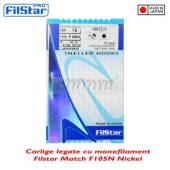 Carlige legate FILSTAR F105N Match, 50cm, 0.10mm, Nr.18, 10buc/plic