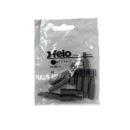 Set 10 biti FELO seria Industrial profil HEX, C8, HX5.0, 32mm