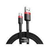 Cablu BASEUS Cafule, USB la USB-C, Quick Charge , 3A, 0.5m Rosu + Negru
