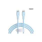 Cablu BASEUS Pudding Series, 100W, USB-C la USB-C, Fast Charging, 1.2 metri Albastru deschis